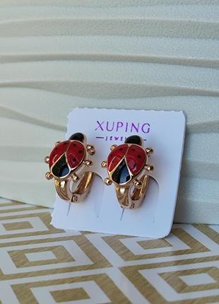 Серьги ксюпинг xuping медзолото позолота солнышки