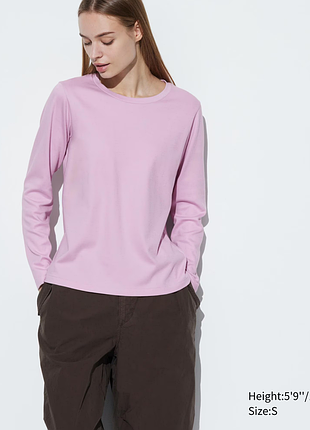 Ніжний рожевий лонгслів uniqlo