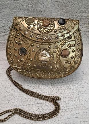 Сумочка металл с натуральным камнем