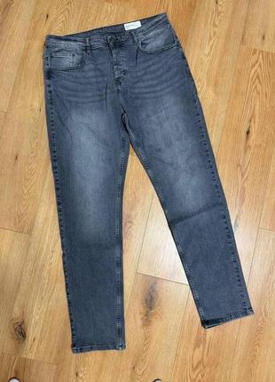 Джинси чоловічі сірі прямі slim довгі denim co, розмір xl.
