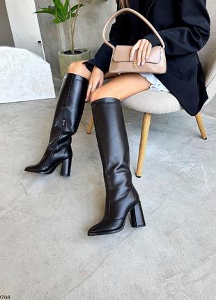 Стильные женские сапоги с утяжеленным каблуком деми/зима в наличии и под отшив 💛💙