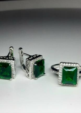 Серьги + кольца родовое серебро 925