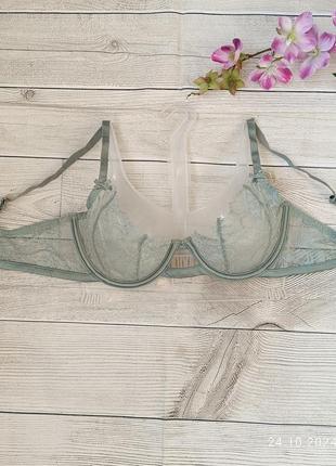 Кружевной бюстгальтер балконет без поролона на косточках