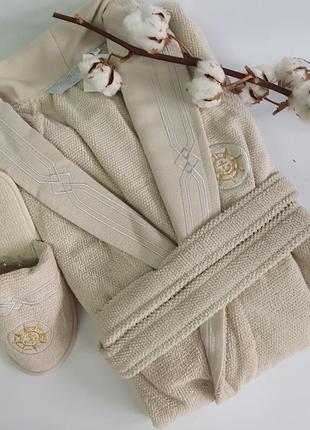 Халат чоловічий maison d'or elegance marine beige xl