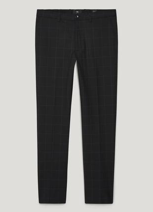 Брендовые мужские брюки в клетку с карманами c&a slim fit flex батал этикетка