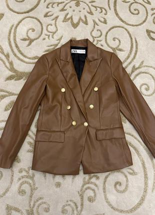 Стильний піджак zara з еко шкіри супер якість