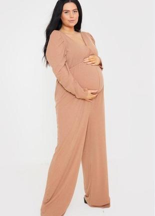 Новий бєжевий кобенізон, комбінезон для вагітної р м-л