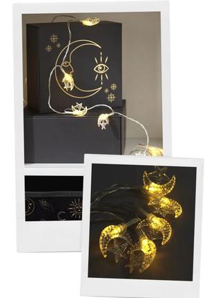 Гирлянда светодиодная портативная на батарейках led светильник новогодняя