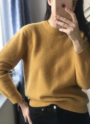 Кашеміровий светр кольору гірчиці 2ply кашемір оверсайз
