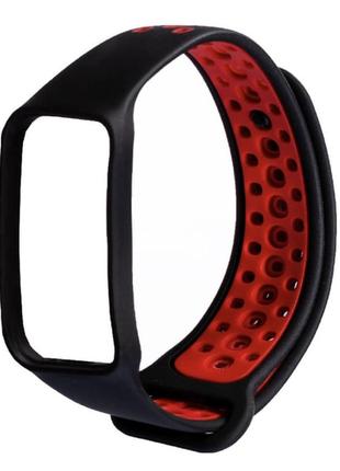 Ремешок perforation на xiaomi redmi smart band 2 black and red