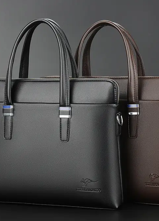Мужской кожаный черный коричневый деловой портфель мужская офисная сумка для документов