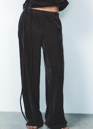 Брюки жіночі коричневі оксамитові zara new