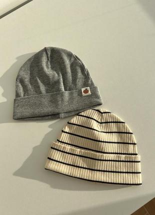 Шапочки демисезонные 62/68 на малышке бренда h&amp;m