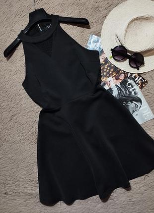 Гарна сукня з спідницею сонце кльош/плаття з вставками із сітки/ сарафан