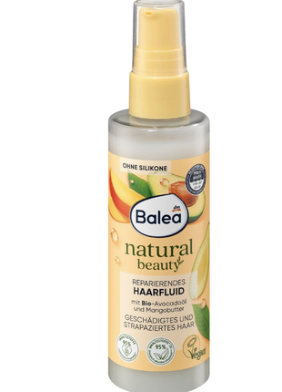 Восстанавливающий флюид для волос с маслом манго balea haarfluid natural beauty reparierend, 100 ml
