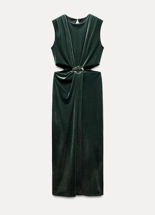 Сукня жіноча зелена оксамитова zara new