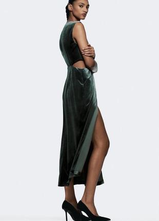 Сукня жіноча зелена оксамитова zara new