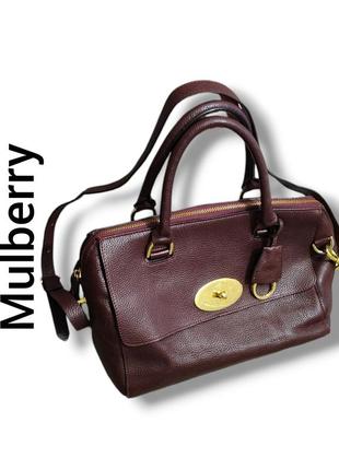 Сумка винтаж mulberry del ray из кожи бордового цвета коллекция 2012 года