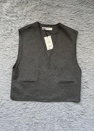 Жилет із вовни zara 2023/2024