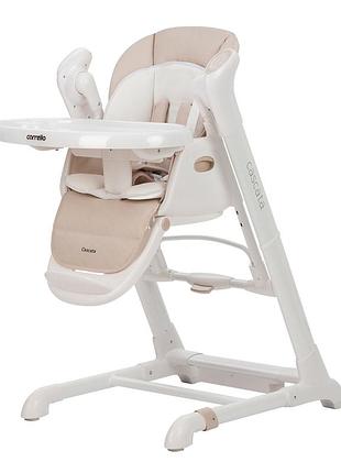 Стульчик для кормления + укачивающий центр 2в1 carrello cascata crl-10303/1 cream beige бежевый качеля шезлонг