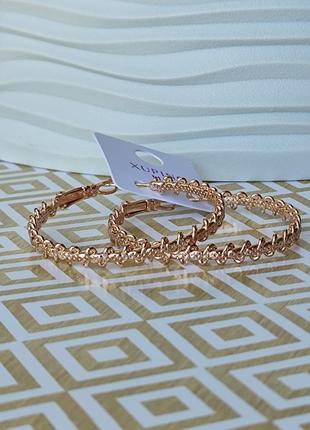 Сережки кольца ксюпинг xuping медзолото позолота медсталь