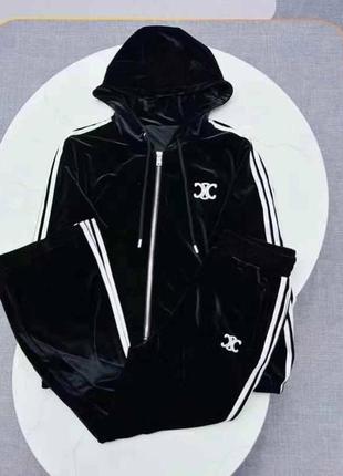 Велюровый костюм в стиле celine