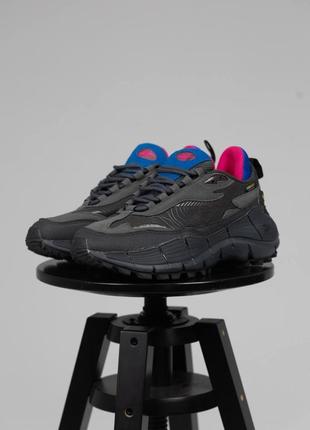 Кроссовки женские / мужские черные / серые из кожи осенние весенние летние reebok zig kinetica 2.5 edge zapatillas