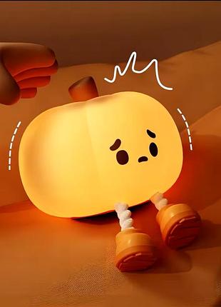 Силіконовий нічник/світильник гарбуз/гарбузовий нічник/мʼяка/мила лампа