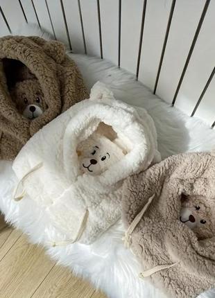 Капор з маскою, шапка ведмедик, шапка з вушками