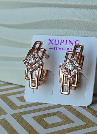 Серьги ксюпинг xuping позолота медзолото