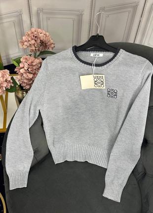 Светр в стилі loewe сірий шерсть
