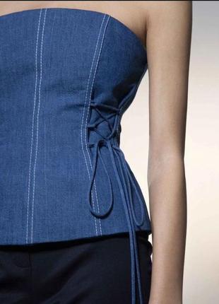 Джинсовый топ корсет