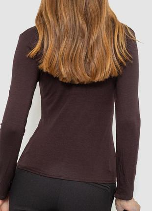 Лонгслив женский с воротником, цвет коричневый, 186r3084 фото
