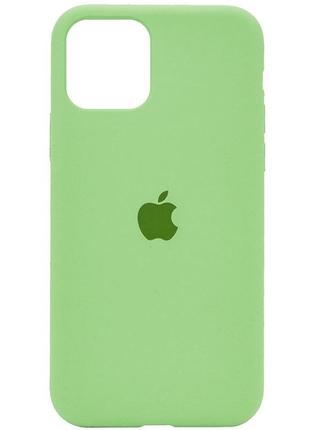 Силиконовый чехол с микрофиброй внутри apple iphone 11 silicon case цвет #01 light green