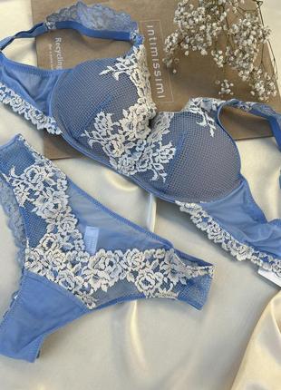 Голубой комплект белья pretty flowers от intimissimi