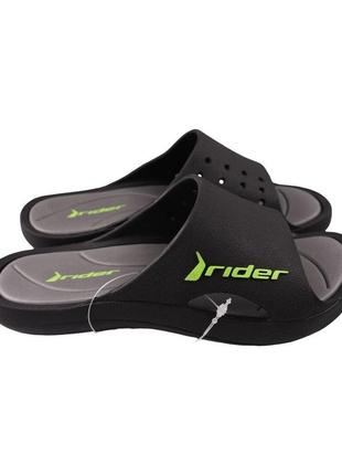 Шльопанці чоловічі rider чорні резинові, 43