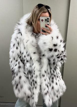 Шуба принт рись в стилі zara🥰