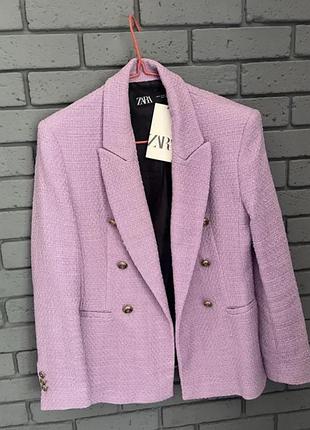 Шикарный твидовый пиджак zara
