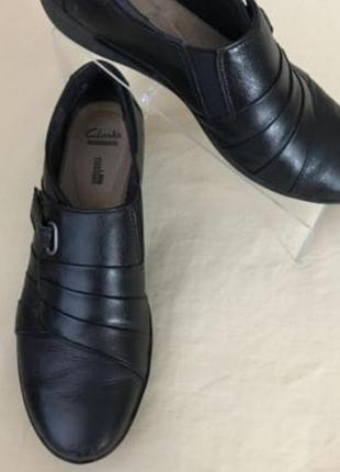 Clarks р. 40-41 26 см стелька лоферы мокасины слипоны балетки кожанные натуральные кожаные кожа шкіряні ботинки лофери мокасини шкіра туфли