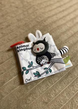 Контрастная сенсорная книжка для детей, развивающая мягкая книжечка о животных 🦉