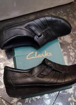 Clarks р. 40-41 26 см стелька лоферы мокасины слипоны балетки кожанные натуральные кожаные кожа шкіряні ботинки лофери мокасини шкіра туфли2 фото