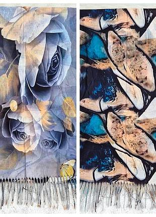 Шарф палантин женский теплый двусторонний арт репродукции картин