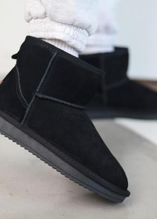 Угги замшеві зимові, чорні, матеріал натуральна замша, розмір 37 fw_000835