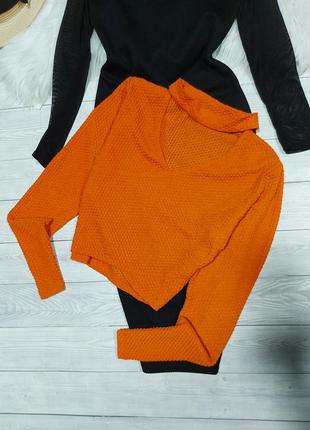 Топ оранжевий яскрава кофтинка з чокером топ 44 46 розпродаж лонгслів