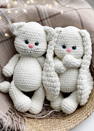 Котик,зайчик,іграшки ручної роботи,іграшки для дітей,безпечні іграшки