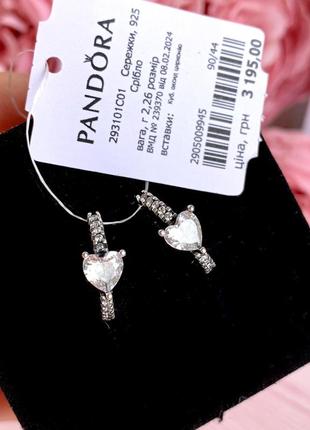 Серьги пандора серебро 925 серьги pandora хупы «сияющее сердце» серьги кольца конго оригинальные серьги пандора новые бирка пломба