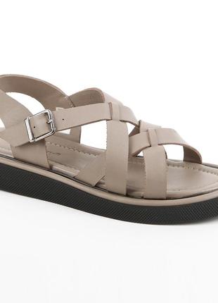 Босоніжки жіночі шкіряні 340157 р.37 (24) fashion коричневий