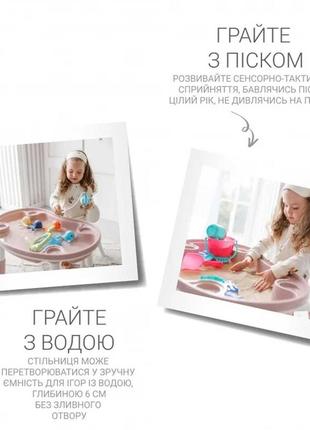 Детский многофункциональный столик и стульчик poppet мультиплей 5в1 rose