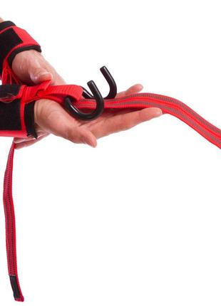 Крюки для подтягивания и тяги на запястья с лямками для тяги (2шт) sp-sport ta-8019 черный