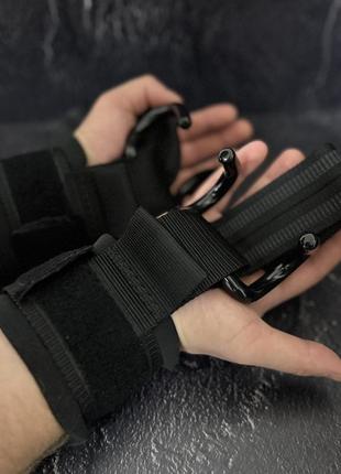 Крюки для подтягивания и тяги на запястья с лямками для тяги (2шт) sp-sport ta-8019 черный